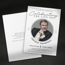 Convite de Celebração de Vida Memorial com Foto El