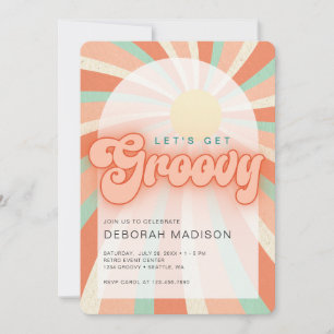 Convite de Celebração laranja Vamos ter um Groovy