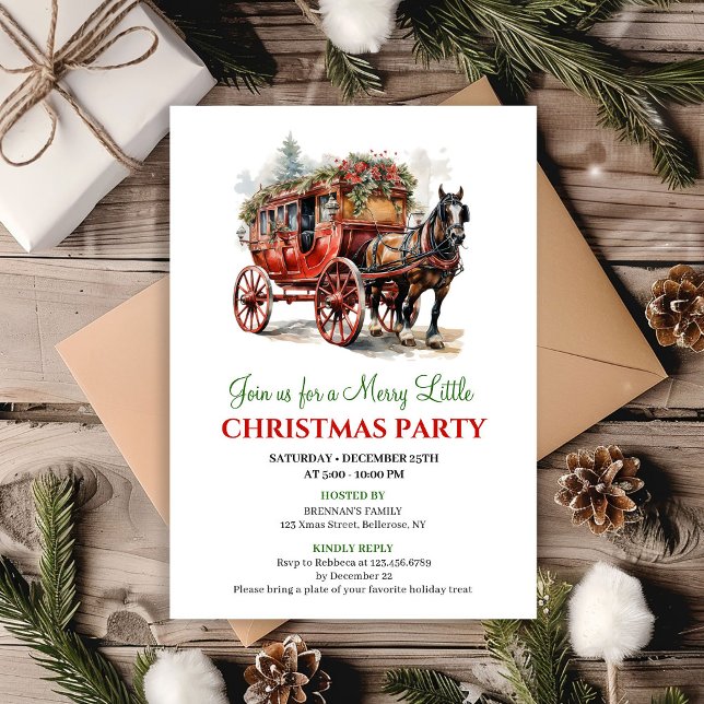 Convite de cena de férias minimalista em aquarela (Minimal watercolor holiday scene invitation)