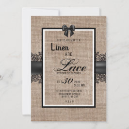 Convite de cerimônia de casamento de aniagem, linh