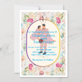 Convite de Cerimônia de Casamento Personalizado 