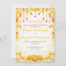 Convite de Cerimônia Maiyan Floral Amarelo Elegant