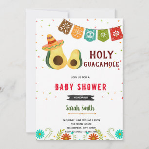 Convite de chá de aniversário para Guacamole fie