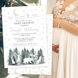 Convite de chá de bebê aventura sobre a lua