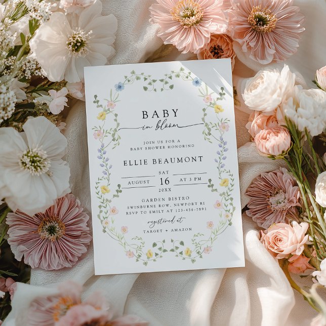 Convite de Chá de Bebê Baby in Bloom (Criador carregado)