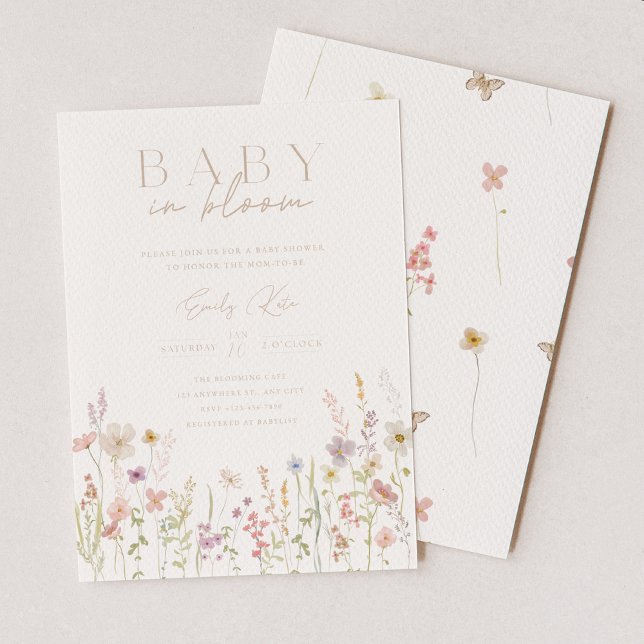 Convite de Chá de Bebê Baby In Bloom (Criador carregado)