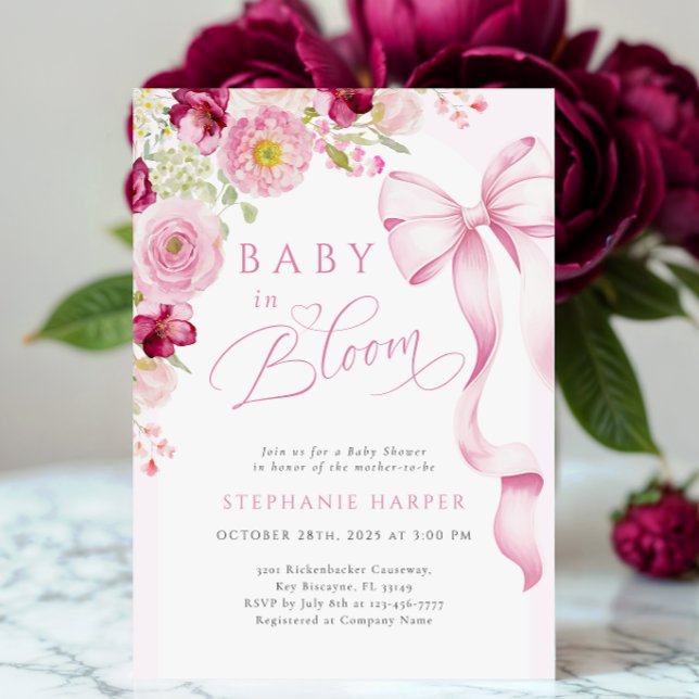 Convite de Chá de Bebê Baby In Bloom Spring  (Criador carregado)