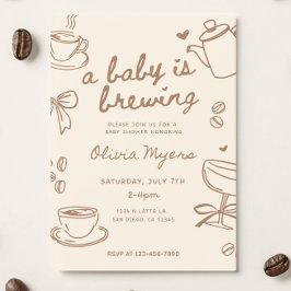 Convite de Chá de Bebê Baby is Brewing: Café