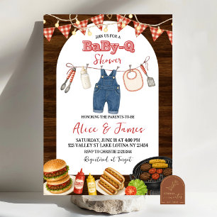 Convite de chá de bebê babyQ Rustic Boy
