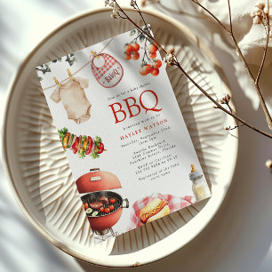 Convite de Chá de Bebê BBQ