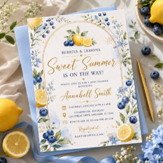 Convite de Chá de Bebê Berries & Lemons