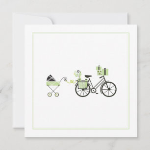 Convite de Chá de Bebê - Bicicleta e Carrinho de B