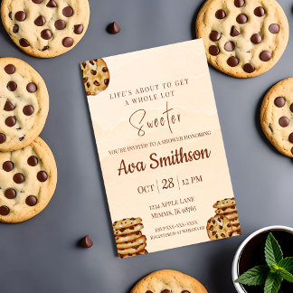 Convite de Chá de Bebê Biscoito Chip de Chocolate