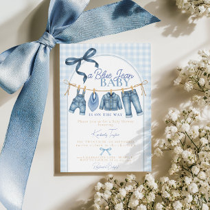 Convite de Chá de Bebê Blue Jean Baby