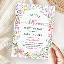 Convite de Chá de Bebê Boho Florzinha Selvagem