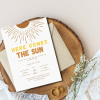Convite de Chá de Bebê boho Here Comes the Sun