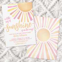 Convite de Chá de Bebê Boho Pequeno Raio de Sol