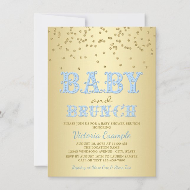 Convite de Chá de Bebê Brunch para Menino Convites (Frente)