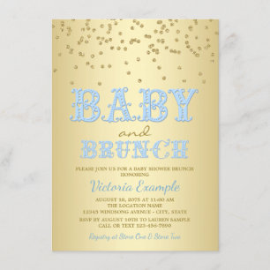 Convite de Chá de Bebê Brunch para Menino Convites