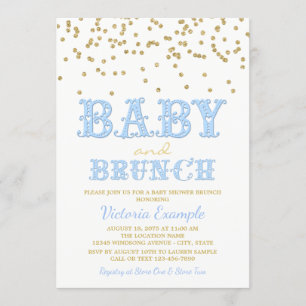 Convite de Chá de Bebê Brunch para Menino Convites