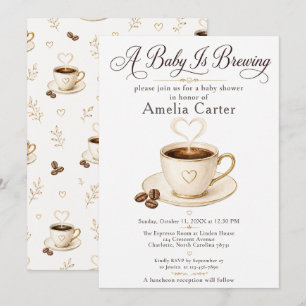 Convite de Chá de Bebê Café