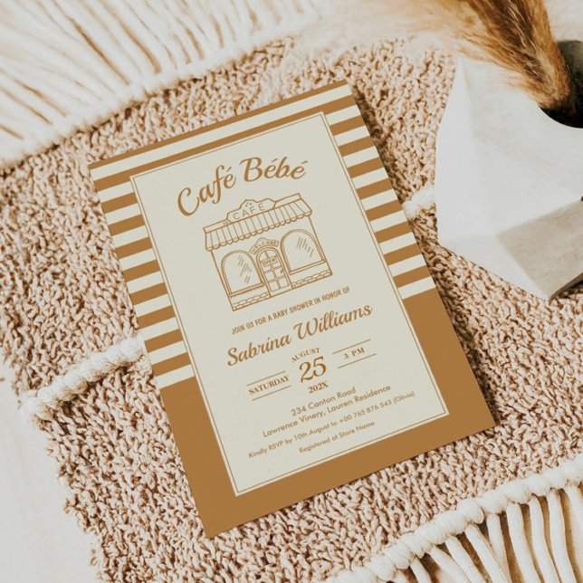 Convite de Chá de Bebê CAFÉ BÉBÉ (Criador carregado)