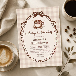 Convite de Chá de Bebê Café Está Sendo Preparado