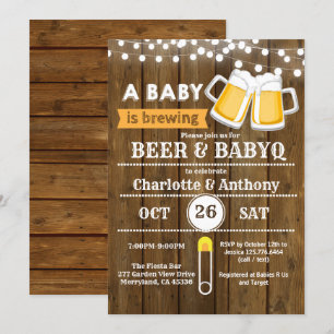 Convite de chá de bebê casal cerveja neutro em gên