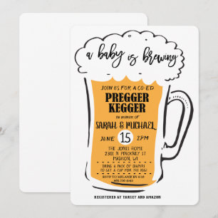 Convite de Chá de Bebê Cerveja Pregger Kegger