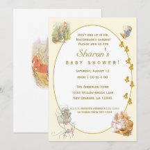 Convite de Chá de Bebê Clássico do Peter Rabbit