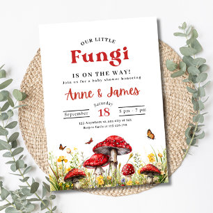 Convite de Chá de Bebê Cogumelo, Pequenos Fungos d