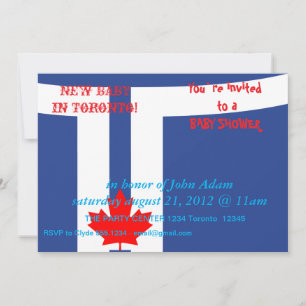 Convite de Chá de Bebê com a Bandeira de Toronto