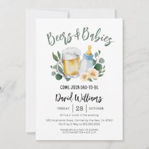 Convite de Chá de Bebê com Cerveja e Bebês Vegetaç