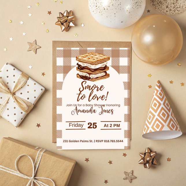 Convite de Chá de Bebê com S'mores  (S'mores Baby Shower Invitation )