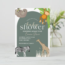 Convite de Chá de Bebê com Tema de Safari