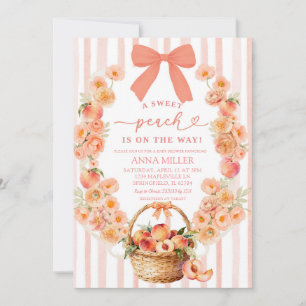 Convite de Chá de Bebê Coquete com Laço Floral de