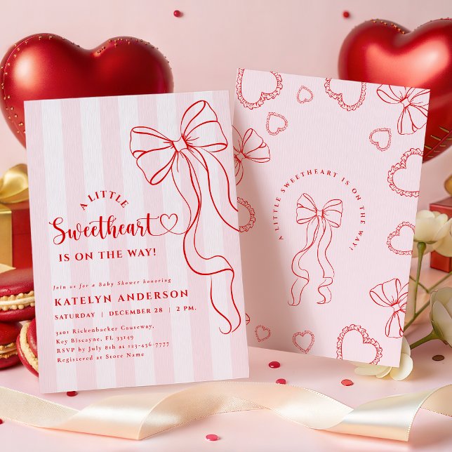 Convite de Chá de Bebê Coquette Little Sweetheart (Criador carregado)