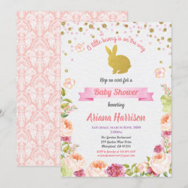 Convite de chá de bebê da coelhinha para a Páscoa