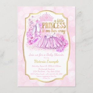 Convite de Chá de Bebê da Princesa Bailarina Rosa