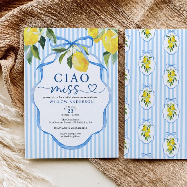 Convite de Chá de Bebê da Srta. Preppy Citrus Ciao (Criador carregado)