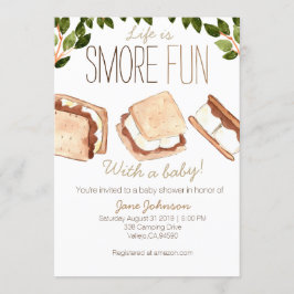 Convite de chá de bebê de acampamento com smores f
