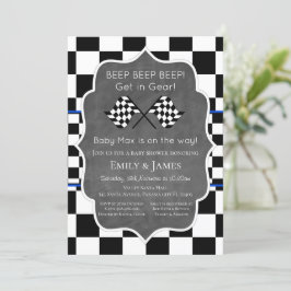 Convite de Chá de Bebê de Carro de Corrida, Convit
