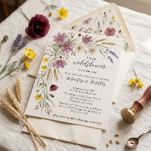 Convite de Chá de Bebê de Flores Silvestres Rústic