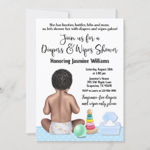 Convite de Chá de Bebê de Fraldas e Lenços