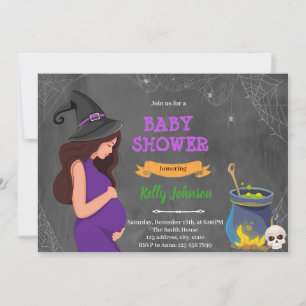 convite de chá de bebê de Halloween