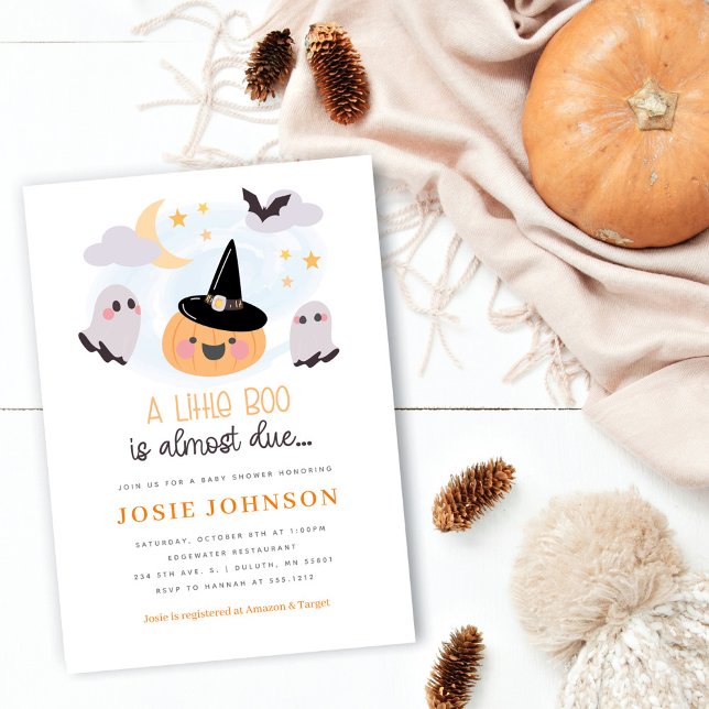 Convite de Chá de Bebê de Halloween Cute Little Bo (Criador carregado)