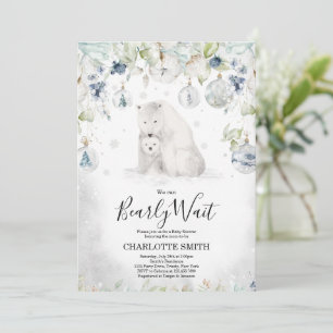 Convite de Chá de Bebê de Inverno do Urso Polar