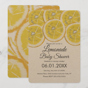 Convite de Chá de Bebê de Limonada de Limão Abstra