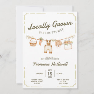 Convite de Chá de Bebê de Produtos Locais