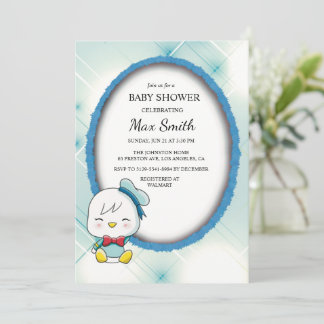 Convite de Chá de Bebê do Adorável Pato – Fofo e D